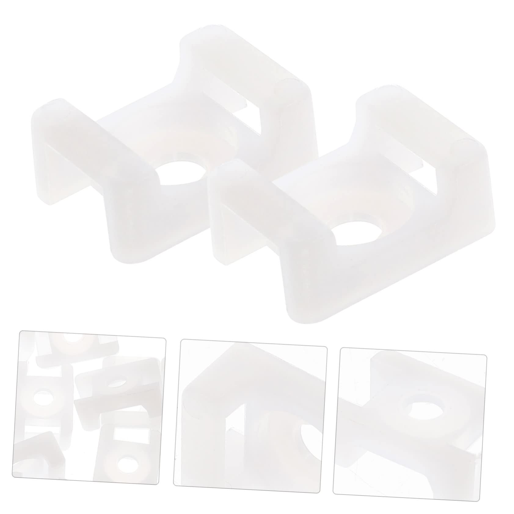 Hemobllo Supporto per Fascette in Plastica Abs Bianco 500 Pezzi per Fissaggio Cavi e Fascette, per Computer e Auto