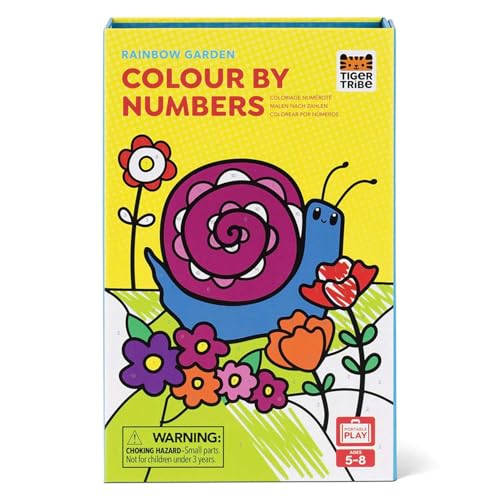 Tiger Tribe Color by Number - Rainbow Garden - Take Along Art Kit - All Supplies Included - Magnetic Carry Case - Ages 5+ - 60645