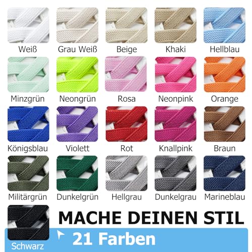 Puzeam 2 Paare elastische Schnürsenkel für Turnschuhe Weiß 120
