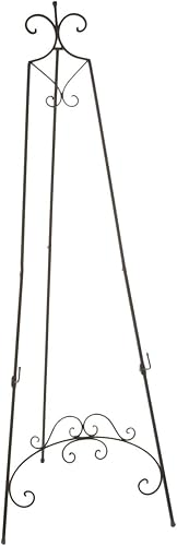 Caballete de metal negro de 65 pulgadas, exhibición de arte de pie independiente, decoración alta, pintura, dibujo, soporte y escaparate, 5 pies 5