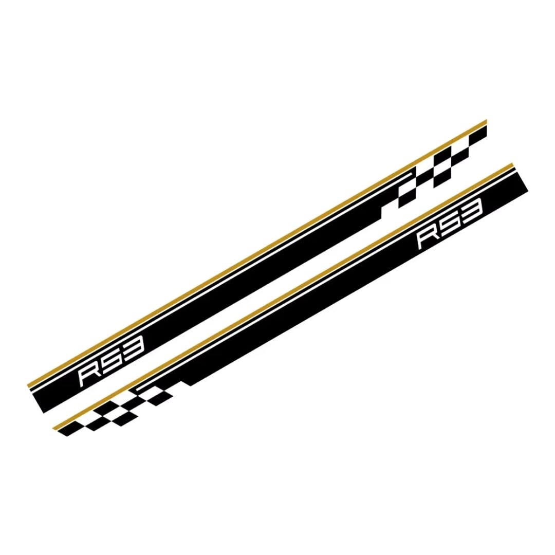 for Mini Cooper S R53 Jcw Gp Racing Style Decor Decals(160x10cm/Black Gold)