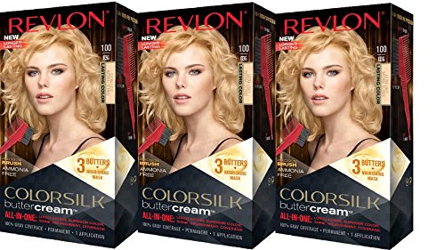 Revlon Colorsilk Buttercream Hair Dye, Extra Light Natural Blonde, Pack of 3 Revlon Colorsilk Buttercream Hair Dye, Extra Light Natural Blonde, Pack of 3