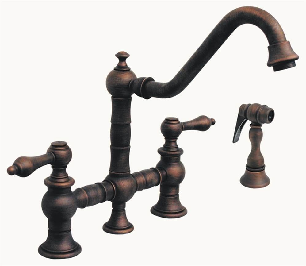 Whitehaus WHKBTCR39201P Vintage III bridge faucet with long