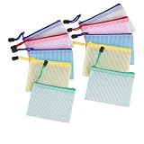 10 Stück B8 Größe Mesh Reißverschluss Taschen PVC Dokumentenmappen wasserdichte Dokumententasche Schreibwaren Aufbewahrungstaschen Schule Büro Reisebedarf