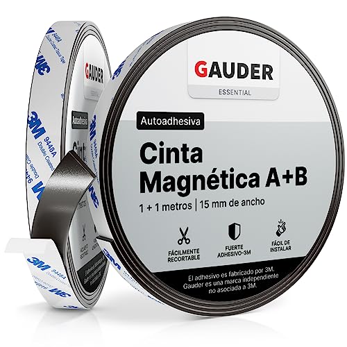 GAUDER Cinta Magnética Autoadhesiva A + B I Cinta Magnética para Mosquiteras y cortinas | Cinta Ma