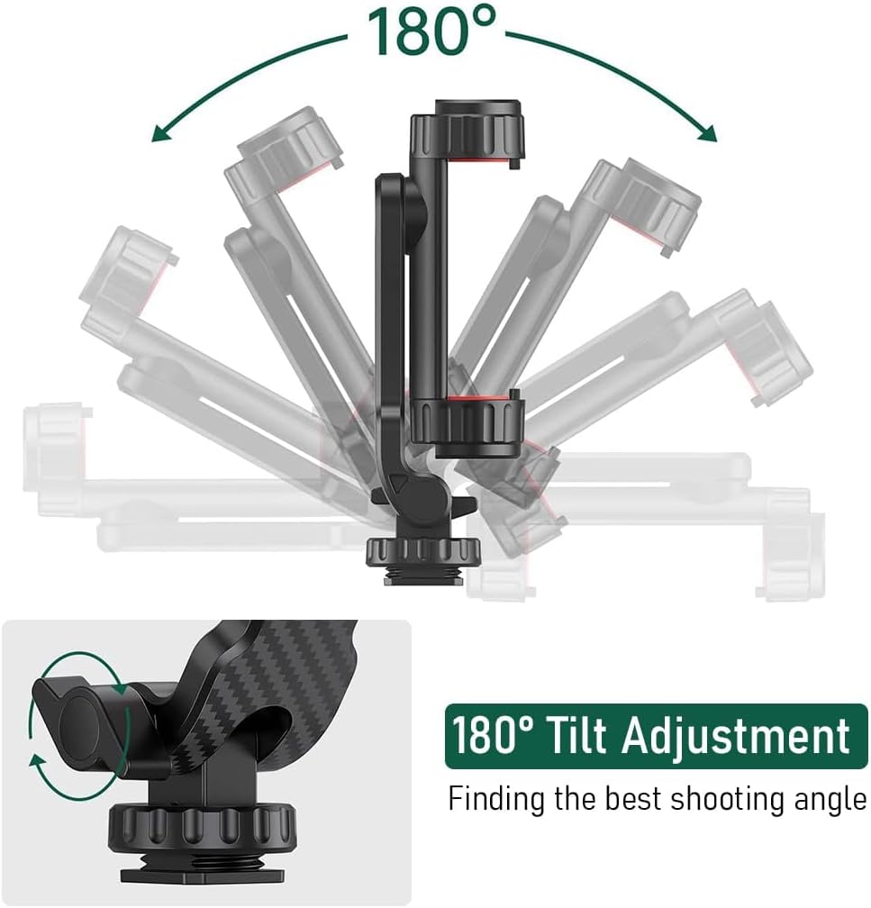 ADOFYS ST-07 Phone Tripod Mount with Cold Shoe Mount for Microphone LED Video Light 1/4'' Tripod Screw for iPhone12/ 11/Pro/10/8 Samsung Galaxy OnePlus Google Pixel Vlog Vlogging