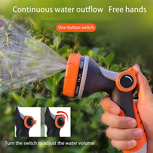 Garden Hose Nozzle, Heavy Duty Hose Nozzle With 10 Adjustable Watering Patterns, Multifunctional High Pressure Hose Nozzle Sprayer For Home, Watering Lawns And Garden, Car Cleaning #TOP4
