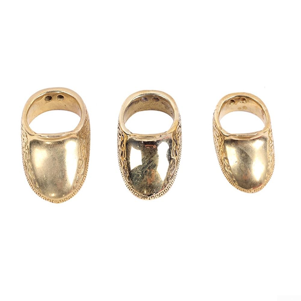 DAZZLEEX Anello per pollice per tiro con l'arco, 18-22 mm, in ottone, protezione per arco, arco, bersaglio per tiro con l'arco all'aperto e caccia