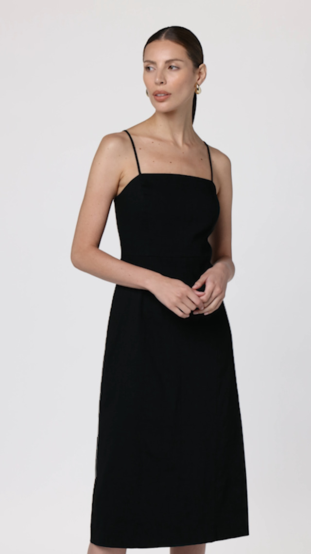 thread and supply black midi dress Amazon.com: Theory Women's Strappy A-Line Midi Dress, Black, 0 : Clothing,  Shoes & Jewelry