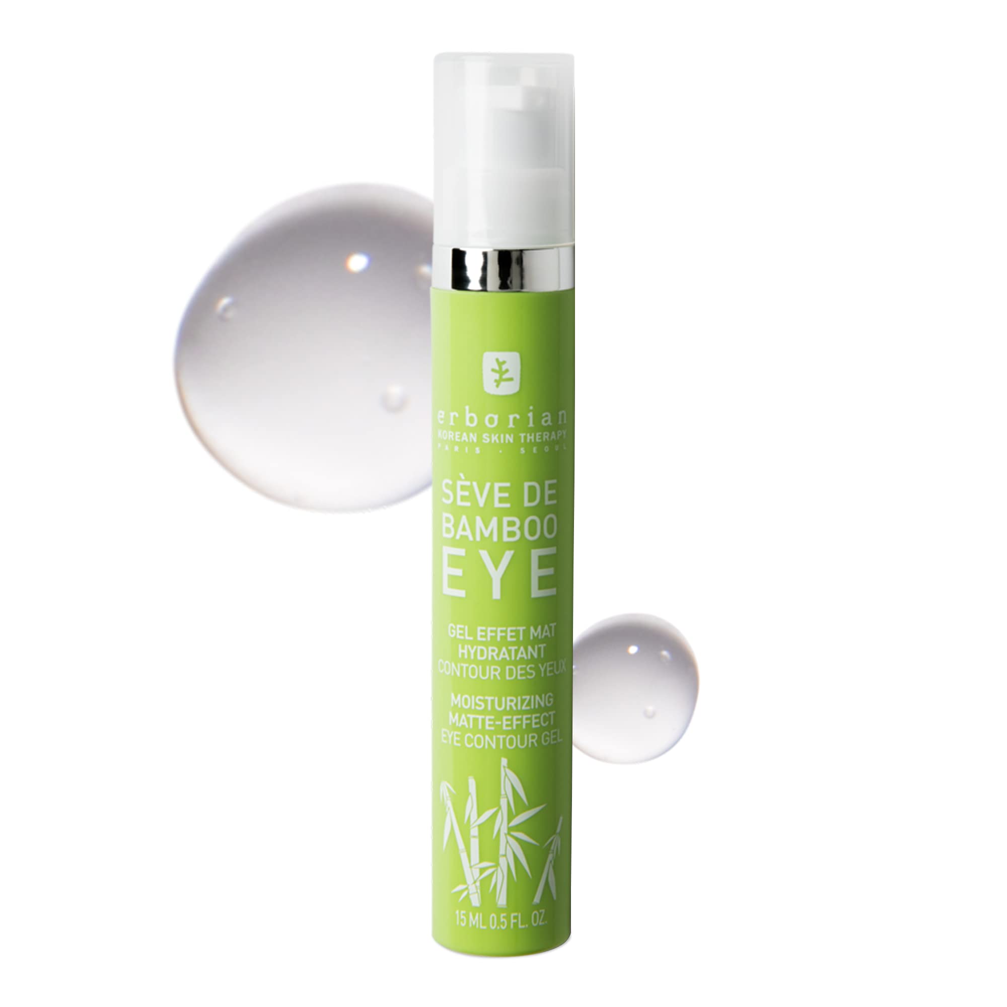 Erborian - Bamboo Eye Sap - Moisturising Matte Eye Gel - Helps reduce fatigue marks: Dehydration streaks, puffiness, drying - Korean Face Care - 15 ml