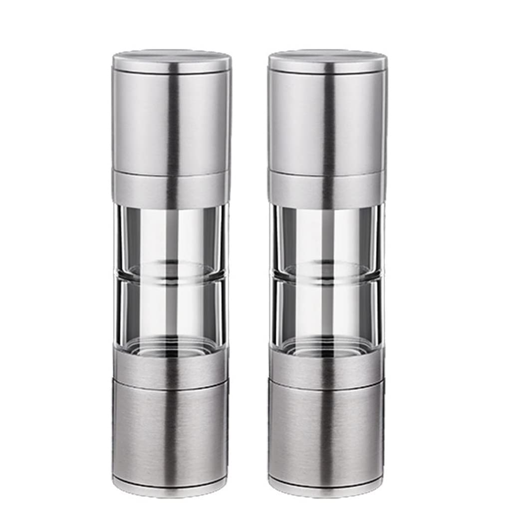 Moulin à poivre en acier inoxydable double avec tête de broyage céramique premium