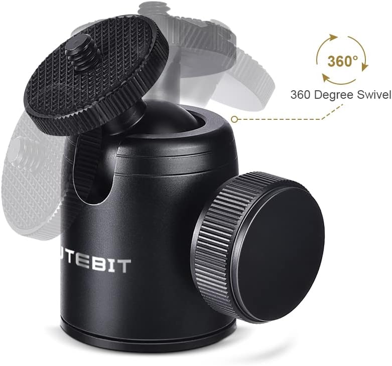 1 Pack Tripod Ball Head,UTEBIT 360° Rotatable Mini Ball Head with 1/4" Hotshoe Adapter for DSLR Cameras HTC Vive Tripods Monopods …