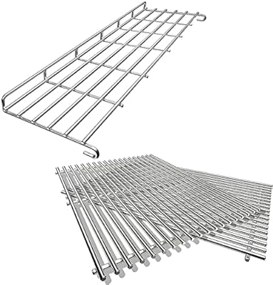 QuliMetal Weber Stainless Steel Warming Rack and 66095 Grates for Weber Genesis II/LX 300 Series II E-310, II E-330, II E-335, II S-335, II LX S/E-340 (2017 and Newer) Gas Grills