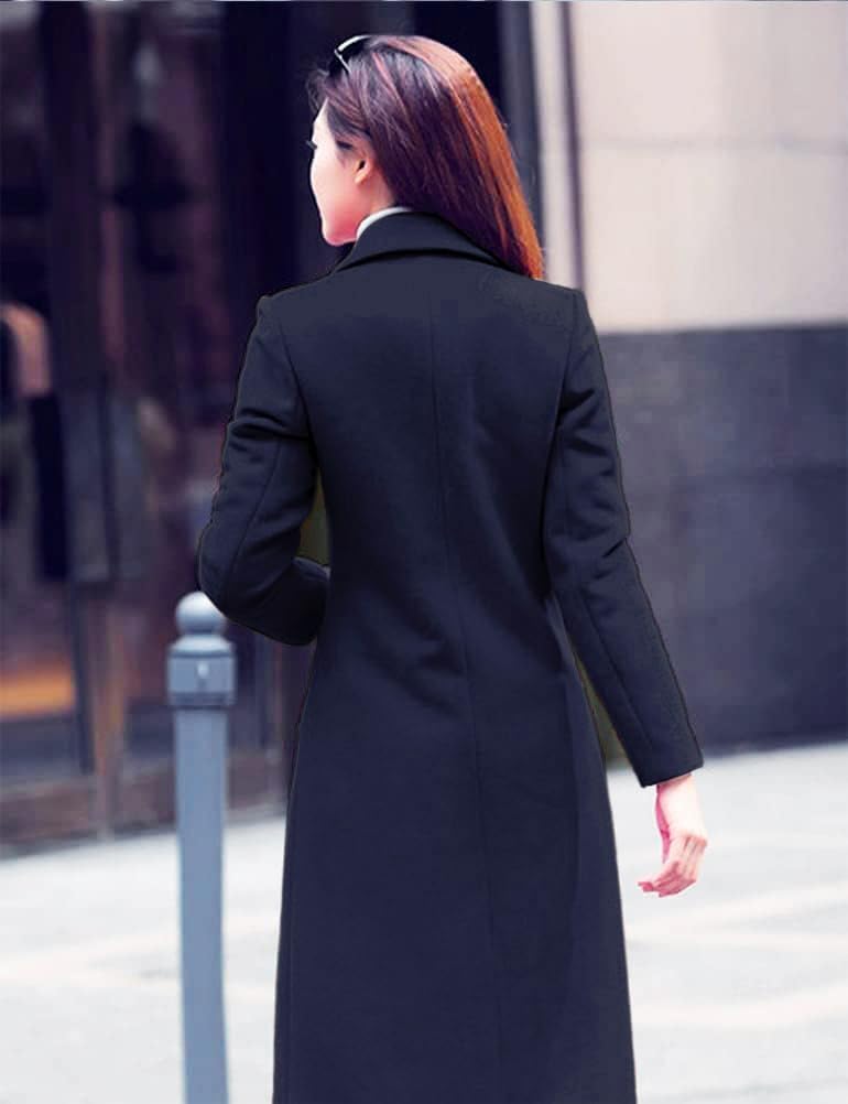 IDEALSANXUN Long Wool Coats for Women Fall Winter Coats Wool Jacket Peacoat - Image 5