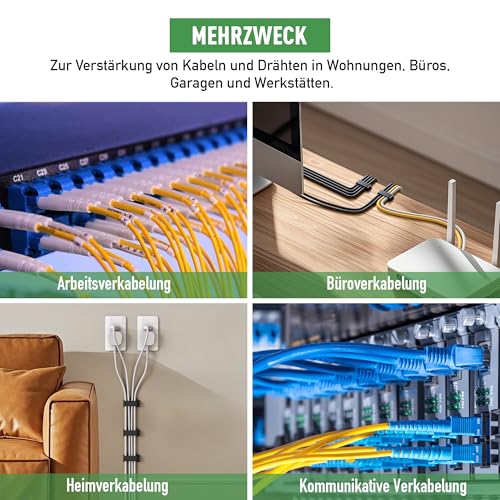 50 Stk kabelhalter selbstklebend, Kabelmanagement，kabelschellen für TV, PC, Laptop, Ethernet Kabel, Desktop, Heim, Büro (Schwarz)