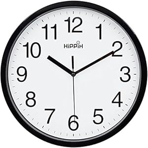 Yoobure 10 Inch Silent Quartz Decorative Wall Clock Non-Ticking Classic Digital Clock Battery Operated Round Easy to Read Home/Office/School Clock