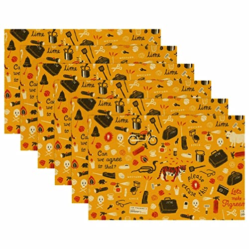 Sets de table antidérapants Tiger x6 | Protection table salle à manger 30x45 cm - 6