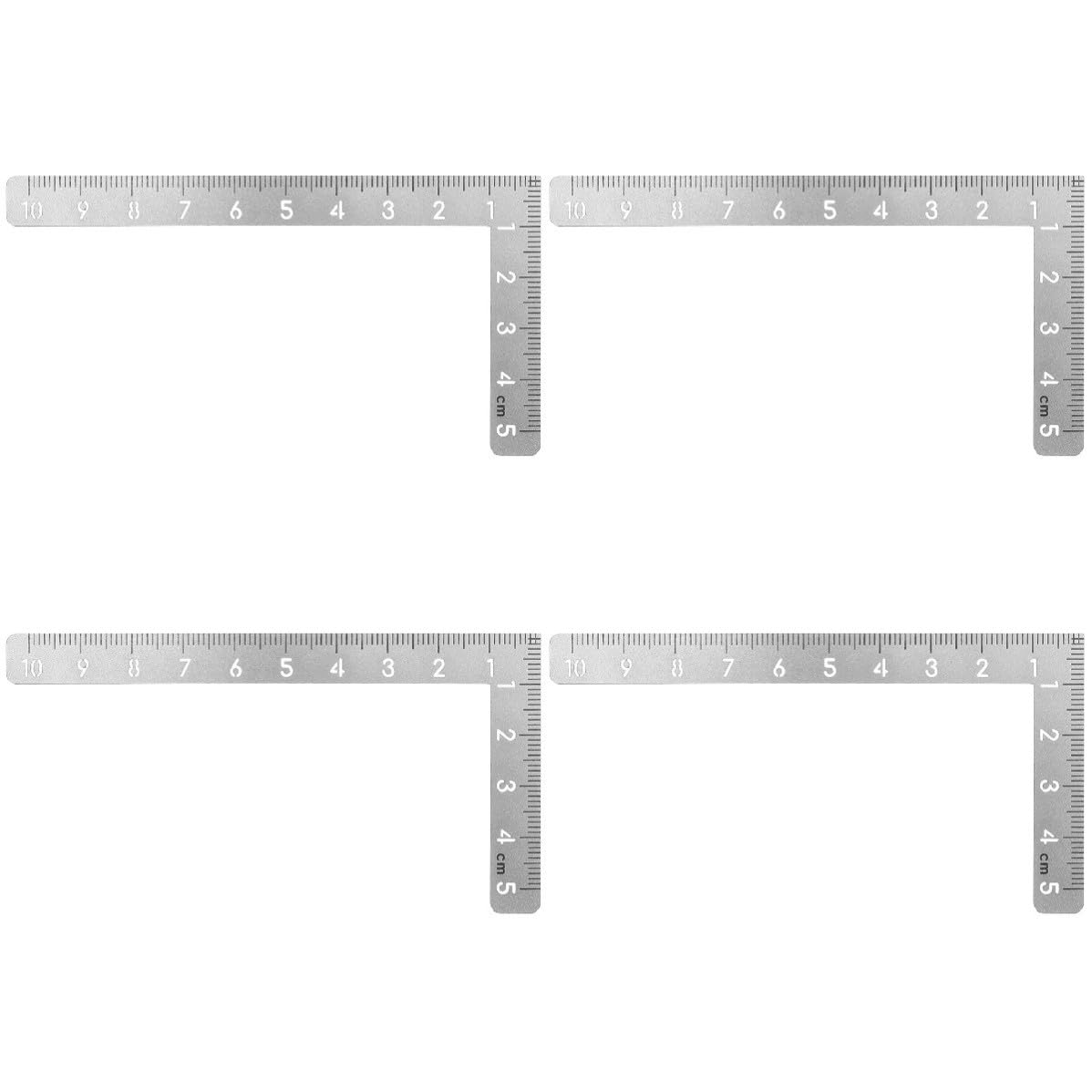 4 Piezas Regla Angular de Acero Inoxidable, Mini