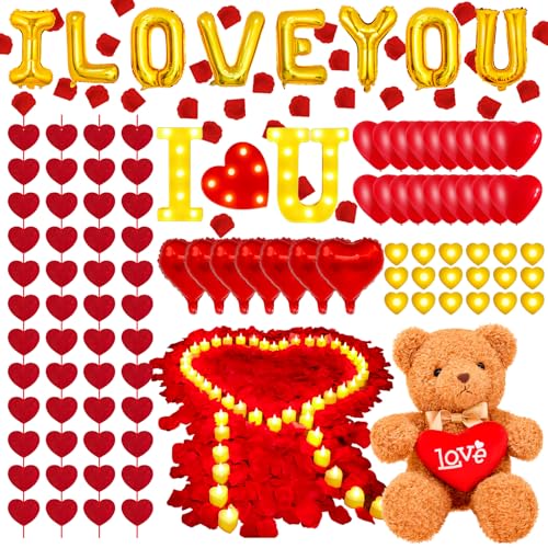 4229 PCS Rose Petals and Candles Set for Romantic Decoration