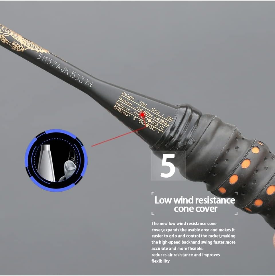 Miniatura 6 de QDLZLG Ultralight 52G Carbon Fiber Badminton Rackets Strung Professional Racquet Trainning Racket Bags Adult