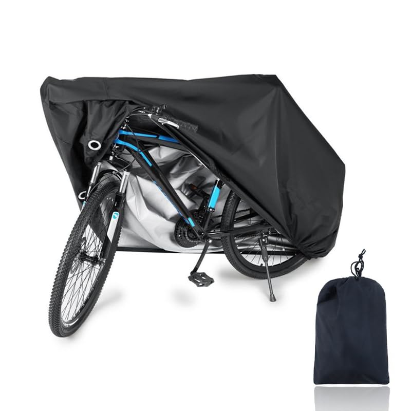 FDTY 1pcs Waterproof Bike Cover Heavy Duty Oxford Bicycle Cover Outdoor Bicycle Storage Multipurpose Rain Snow Dust All Weather Protective Covers(black) (Black s)