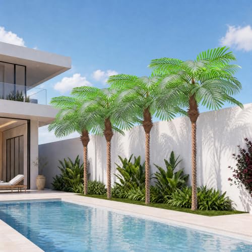 Image of Artificial Palm Trees for Outdoors,6.5ft Tall Fake Plant for Indoor /Outdoor