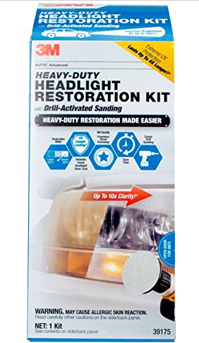 3M Heavy Duty Headlight Restoration Kit with Quick Clear Coat, 39175