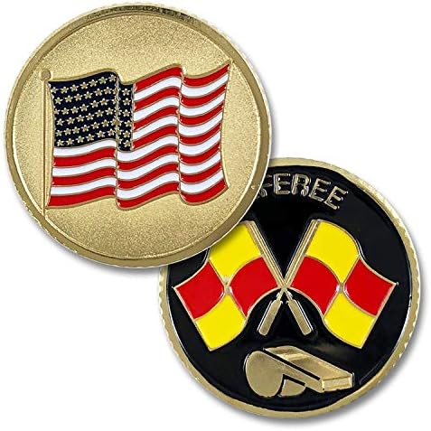 Soccer Referee American Flag Flip Coin