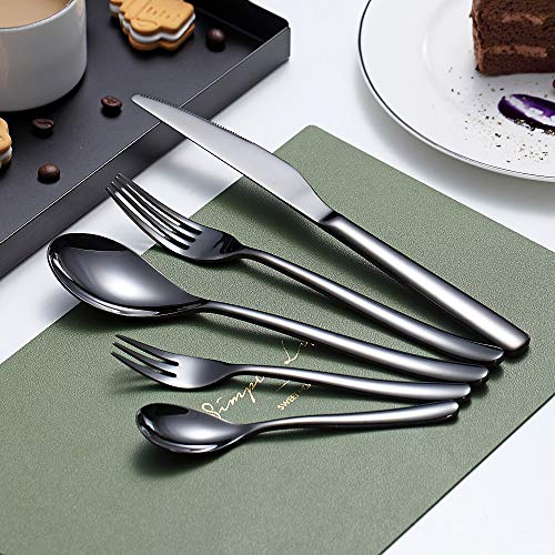 Schwarzes Besteckset HOMQUEN 30 Stück aus Edelstahl