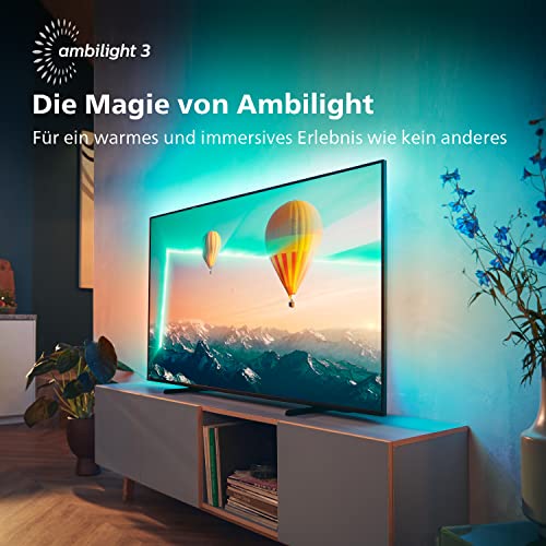 Philips 43PUS8007/12 Fernseher (4K UHD, HDR10+ kompatibel, 60 Hz, Dolby Vision und Atmos, 3-seitiges Ambilight, Smart TV, Triple Tuner) 2022, Mattschwarz, 43 ", 108 cm – Bild 3
