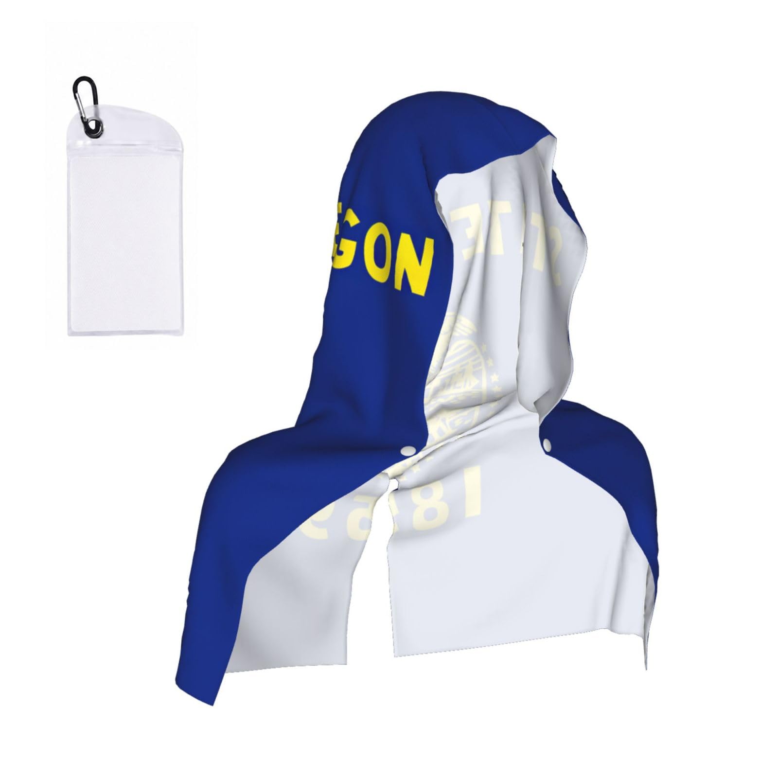 DUWAA Oregon State Flag Print Cooling Hooded Sports Towel, 30×60cm Quick Drying Summer Cool Head Wrap For Neck And Face