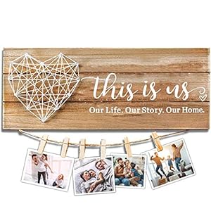 cocomong This is Us Wall Decor, Housewarming Gifts for New Home, Rustic Wooden Signs for Home Decor, Farmhouse New Home…