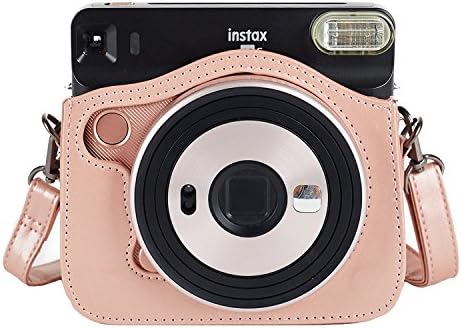 Phetium Protective Case Compatible with Instax Square SQ6 Instant Camera, Soft PU Leather Bag with Removable/Adjustable Shoulder Strap (Blush Gold)