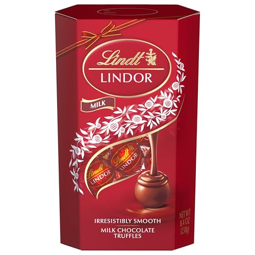 Image of Lindt LINDOR Milk Chocolate Candy Truffles Gift Box, 8.4 oz. (Pack of 6)