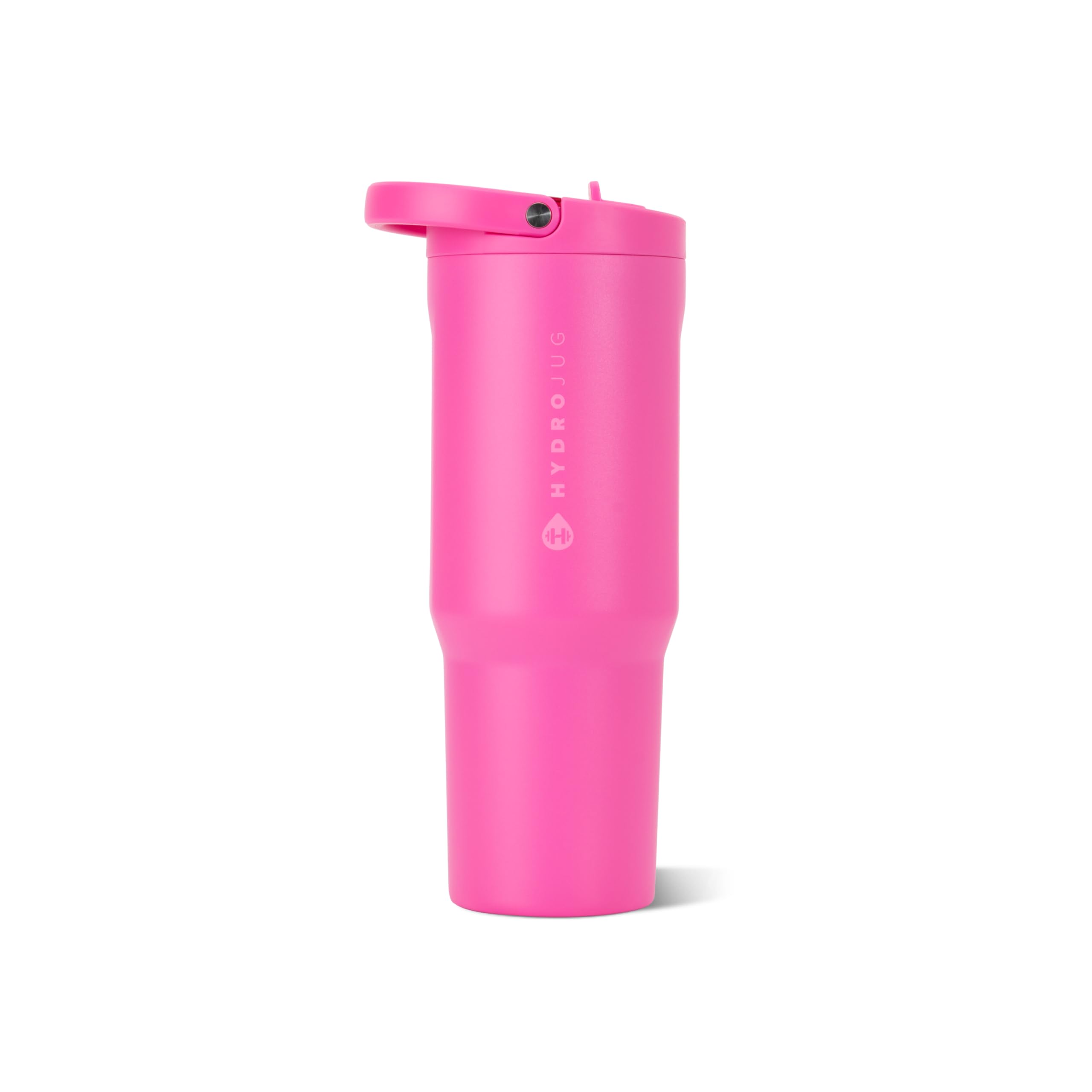 HydroJug Sport - Stainless Steel Tumbler with Straw, Vacuum Insulated, 32oz Leakproof Water Bottle, Ergonomic Design, Reusable, Dishwasher Safe, Rubber Base, Durable for Gym or Outdoors, Razzle