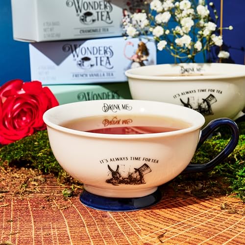 Image of Alice's Adventures in Wonderland Book Gift Set, Tea Cups & Tea | Tea Cups, Book Lover, Literary Gift, Afternoon Tea, Tea Party, Collector Gift, Herbal, Black & Green Tea