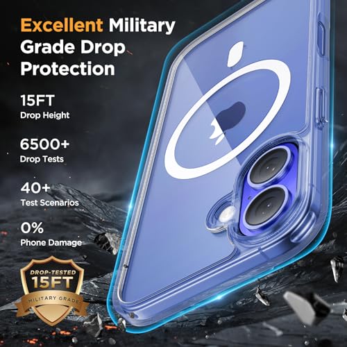 Image of Miracase Magnetic Series for iPhone 16 Case [Compatible with MagSafe] Military-Grade Protection, Anti-Fingerprint, Slim Phone Case for iPhone 16 6.1 inch - Clear