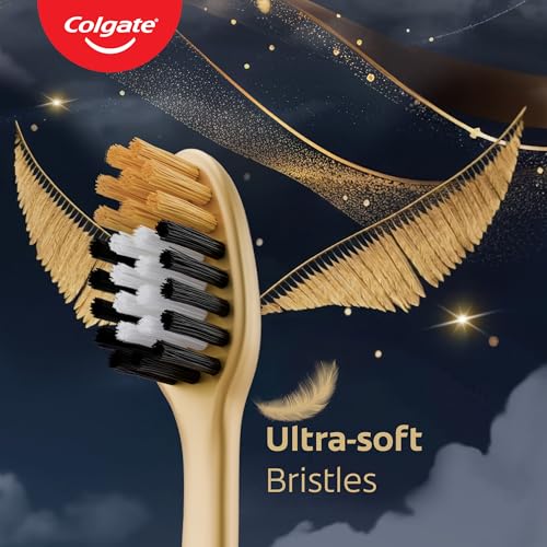 Image of Colgate Harry Potter Kids 6+ Years Toothbrush Set of 2| Ultra Soft Bristles | White, Gold and Black Bristles, Raised Tip to Clean Hard Reach Areas, Suction Cup