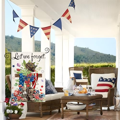 Patrioticgardenflags12x18inchdoublesidedmemorialdaylestweforgetsmallsummerdecorationforfarmhouseholidayyardindependencedayveteransday4thofjulyoutdoordecor Urban Country Home Decor Patriotic garden flags 12×18 inch double sided memorial day lest we forget small summer decoration for farmhouse holiday yard independence day veterans day 4th of july outdoor decor urban country home decor