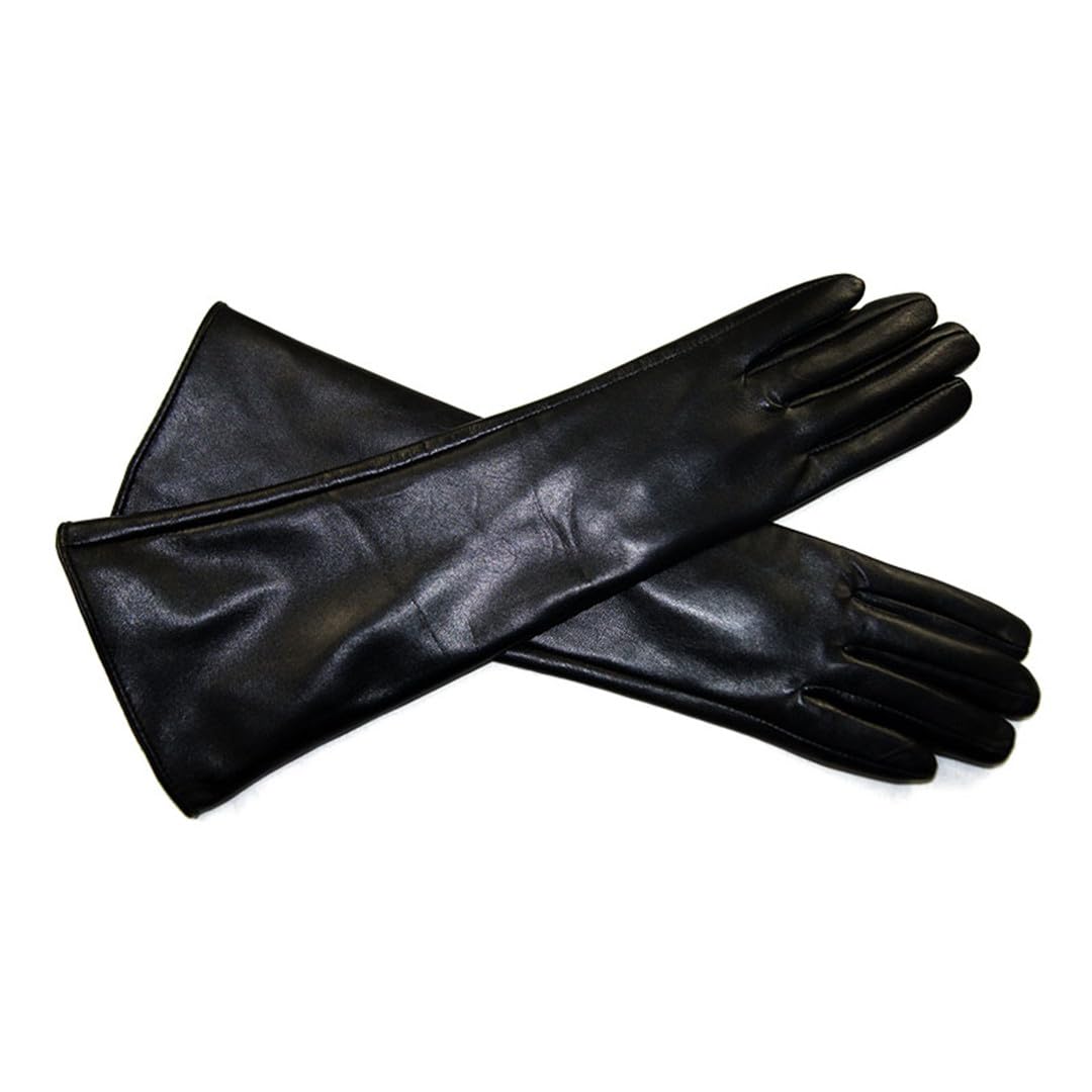 Yeuyyben Guanti Invernali Da Donna In Pelle Di Pecora Con Maniche In Pelle Di Pecora, Guanti Da Gomito Stile Lungo Femminile