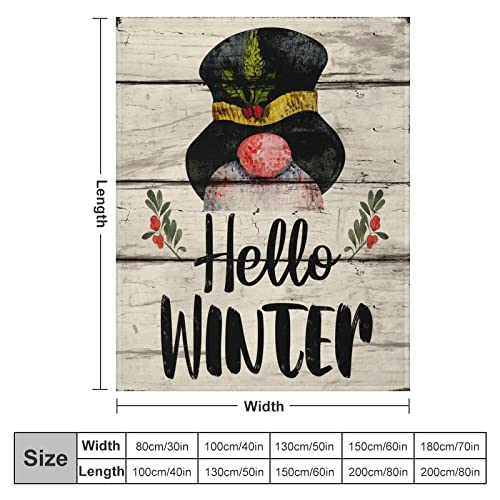 Couverture vintage double face Hello Winter au toucher peluche unique - 3