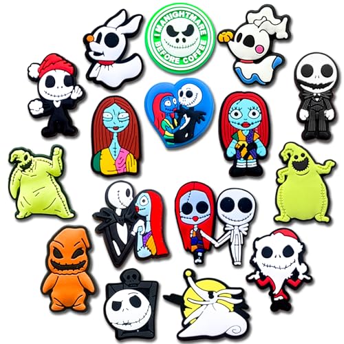 Cartoon Croc Charms for Shoe Cartoon Shoe Charms for Clogs Sandals Decoration (Black)