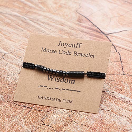 Joycuff Wisdom Morse Code Bracelets For Women Men Handmade Silk Wrap Strand Jewelry Unique Trendy Christmas Thanksgiving Day Gifts For Mother Mom Grandma Aunt Friends Her #TOP3