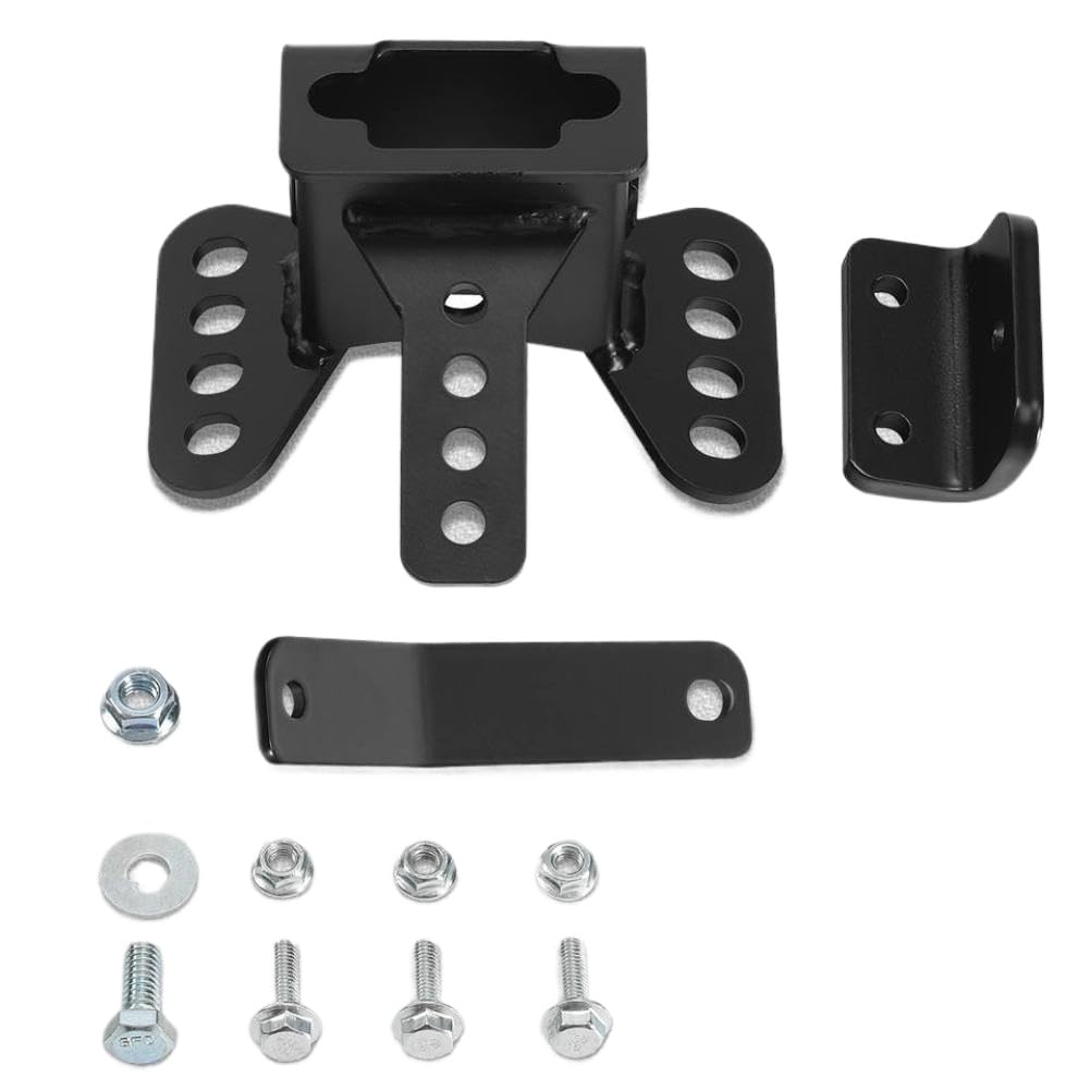 Motorcycle Adjustable Driver Rider Seat Backrest Pad Mounting Hardware Kit Compatible with Touring CVO Road King Electra Street(Black)