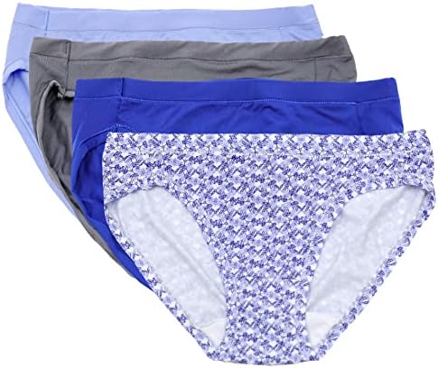 Hanes Ultimate Women’s 4 Pack Luxurious Comfort Microfiber Bikini Panties Size 5 Multicolored