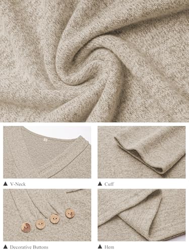 Women Long Sleeve Tunic Tops for Leggings V Neck Button Loose T Shirts 2025 Fall Dressy Casual Blouse Sweatshirt Sweater4