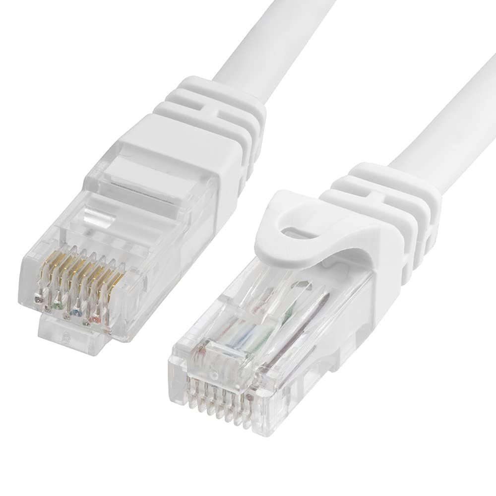Cmple Kabel Ethernet Cat6 10 Gb/s – kabel sieciowy komputerowy z pozłacanymi złączami RJ45, kabel sieciowy Ethernet LAN 550 MHz Cat6 obsługuje standardy Cat6, Cat5e, Cat5, biały