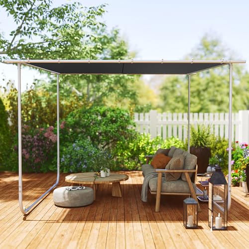Outsunny Pérgola 3x3 m Cenador de Jardín con Ruedas Protección UV 30+ Impermeable Sacos de Arena y Marco de Acero para Patio Terraza Balcón Gris Oscuro - imagen 8