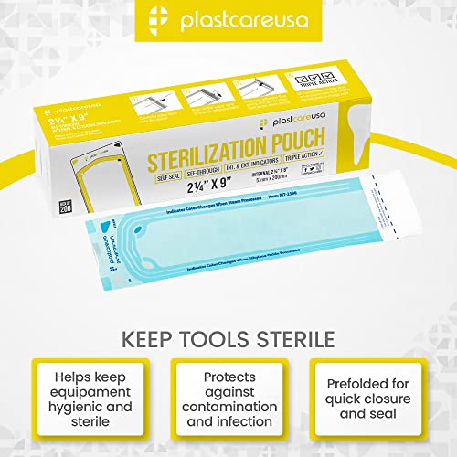 200 2.25 X 9 Sterilization Pouches, Sterilizer Autoclave Bags For Sterilizing Dental Medical Instruments And Cleaning Tools… #TOP1
