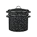 Granite Ware 7.5 Qt 3 Piece Multiuse Pasta Pot Set, Strainer Pot with lid. (Speckled Black) Seafood, Soups, Sauce, Large Capacity. Easy to Clean. Dishwasher Safe.